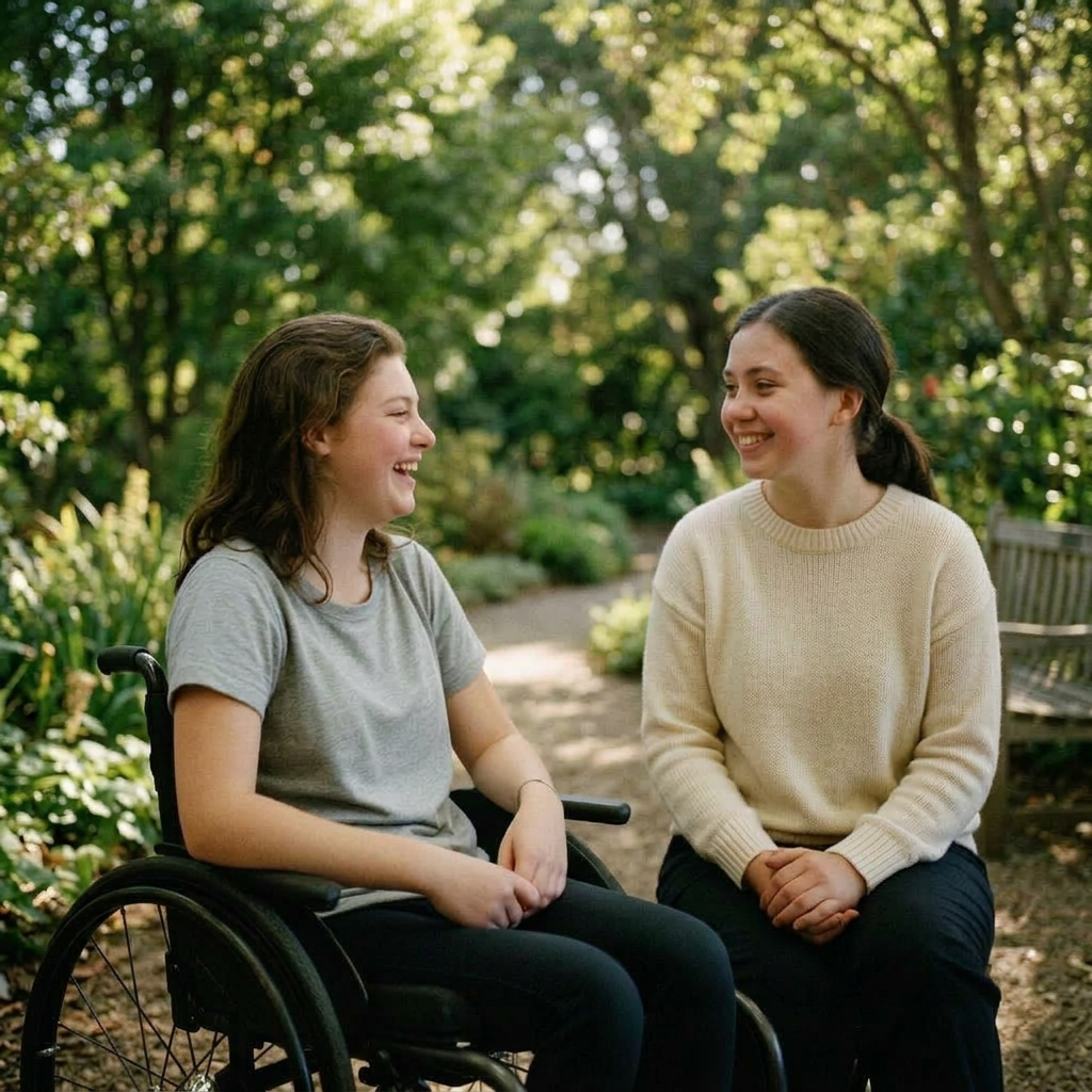 Equal Path Co. support worker smiling with a participant